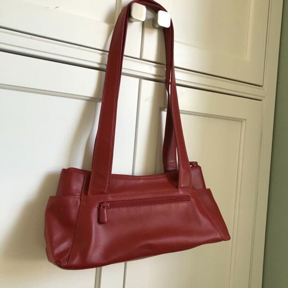 Derek Alexander Red Leather Purse Shoulder Hand Bag - Picture 6 of 8